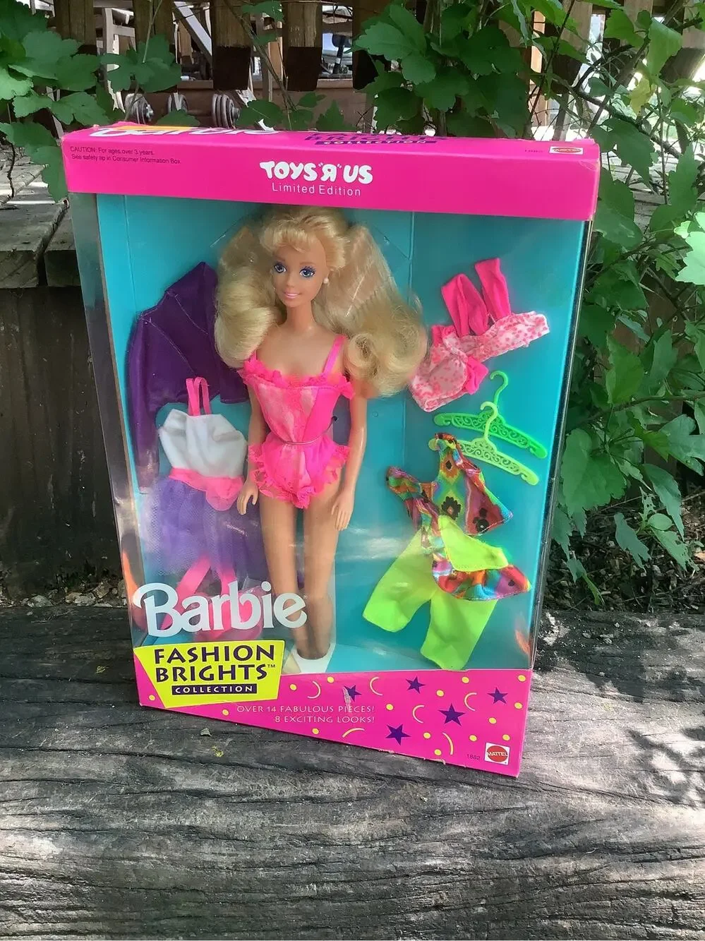 Vintage 1992 Fashion Brights Barbie Doll Toys R Us Limited Edition Neon Mattel